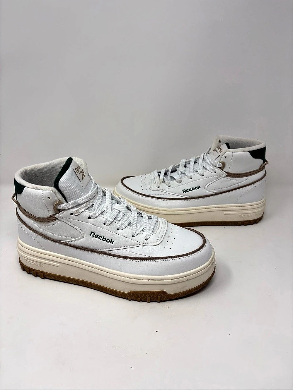 Reebok BB 4000 II High Top Sneakers White & Green US 8.5